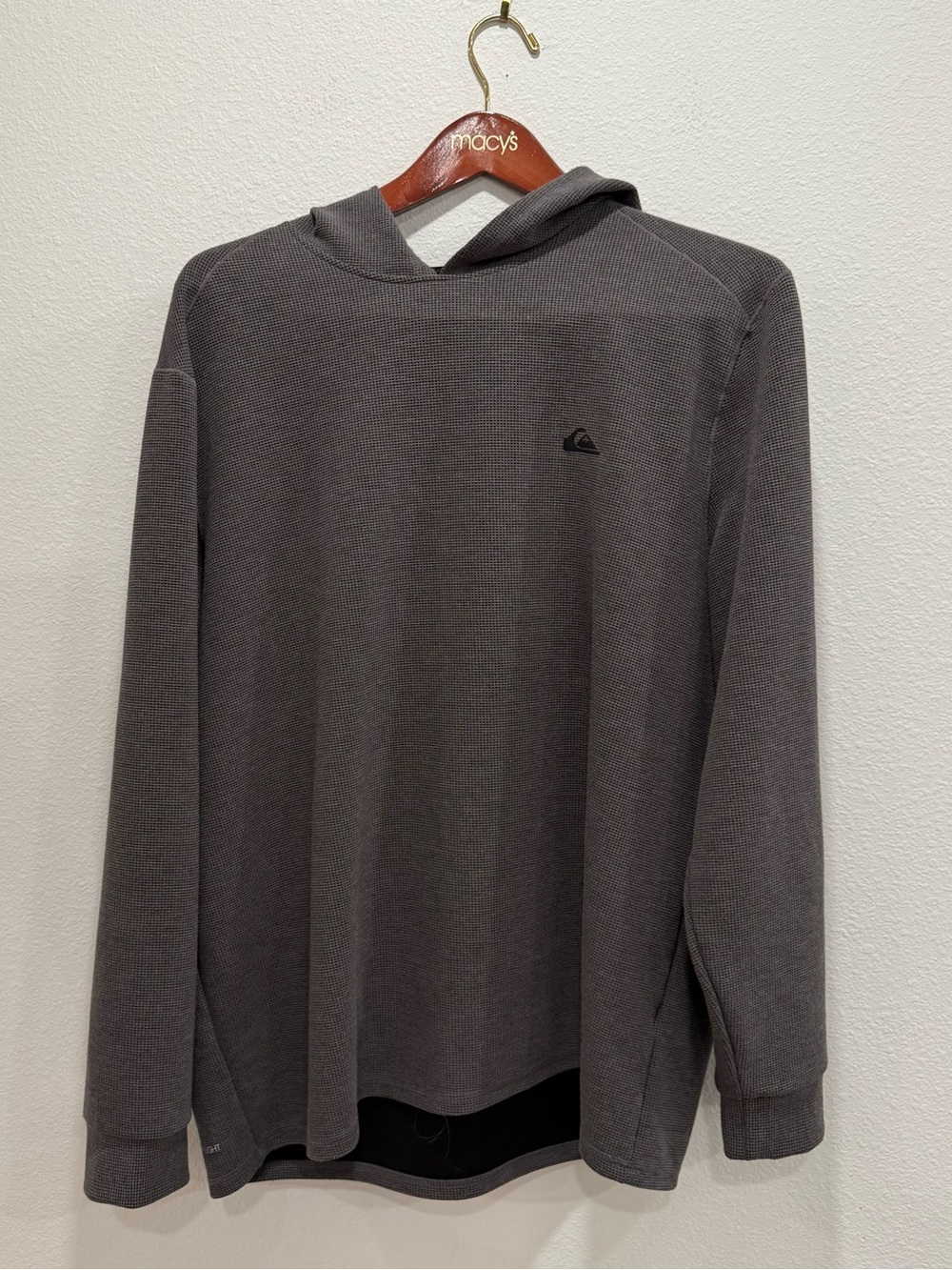 Quiksilver DryFlight Waffle Hoodie Charcoal Gray Size XXL